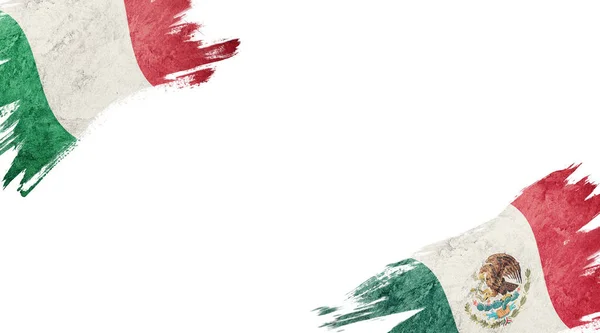 Flags of Italy and Mexico on White Background — Stock Photo, Image